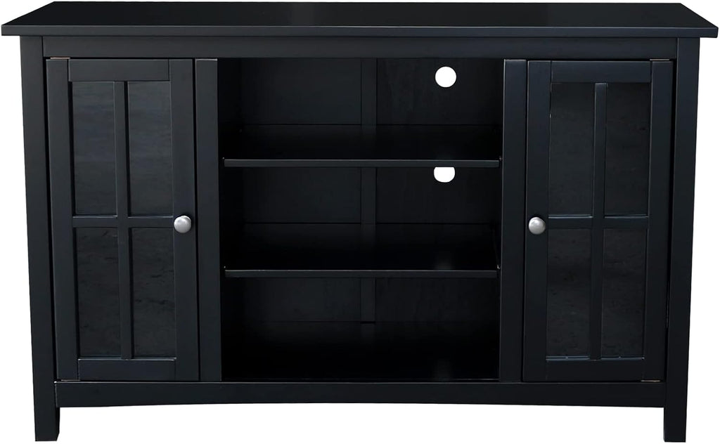 IC INTERNATIONAL CONCEPTS Entertainment/TV Stand with Open Shelves and 2 Doors in Black - 48' Height