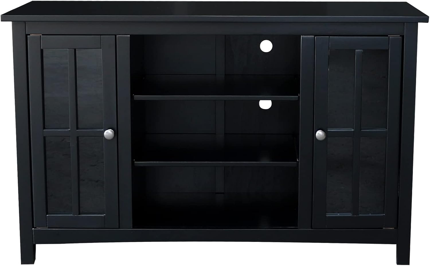 IC INTERNATIONAL CONCEPTS Entertainment/TV Stand with Open Shelves and 2 Doors in Black - 48' Height