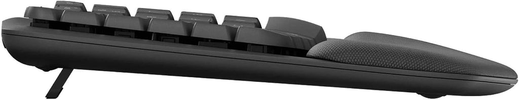 Logitech MK670 Comfort Wave Wireless Keyboard & Mouse Combo Home Office Active Lifestyle Modern Bundle with Micro Portable Wireless Bluetooth Speaker, Gel Wrist Pad & Gel Mouse Pad