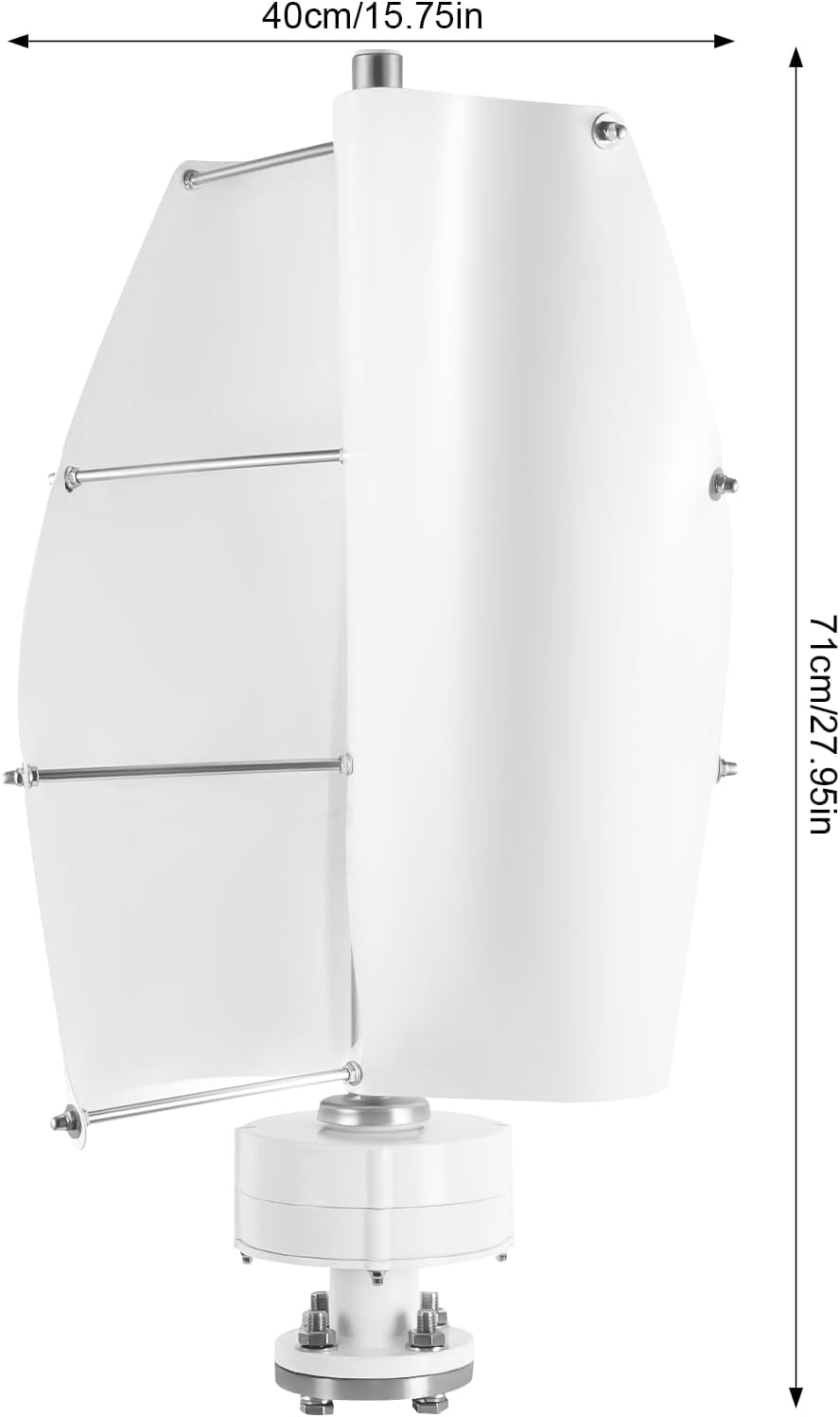 100W Vertical Axis Wind Turbine Generator, Permanent Magnet Generator with Intelligent Controller, Low Noise Helical Design Windmill for Home, Boats, Street Lighting