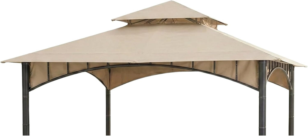 Garden Winds Durable 350 Replacement Canopy Top Compatible with Summer Breeze 10' x 10' Gazebo Models D-GZ136PST-N, A101011900, A111013300 - Beige