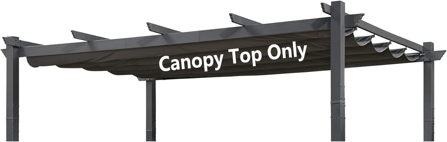 Pergola Shade Cover Replacement Canopy Top Compatible with 10 X 13 ft 6-Bar Pergola Frames - Gray (Canopy Size 116' W x 135' L, Canopy Top Only)