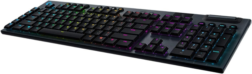 Logitech G915 Mechanical Gaming Keyboard, Low Profile GL Linear Key Switch, LIGHTSYNC RGB, Advanced Lightspeed Wireless and Bluetooth Support,Black (RENEWED)