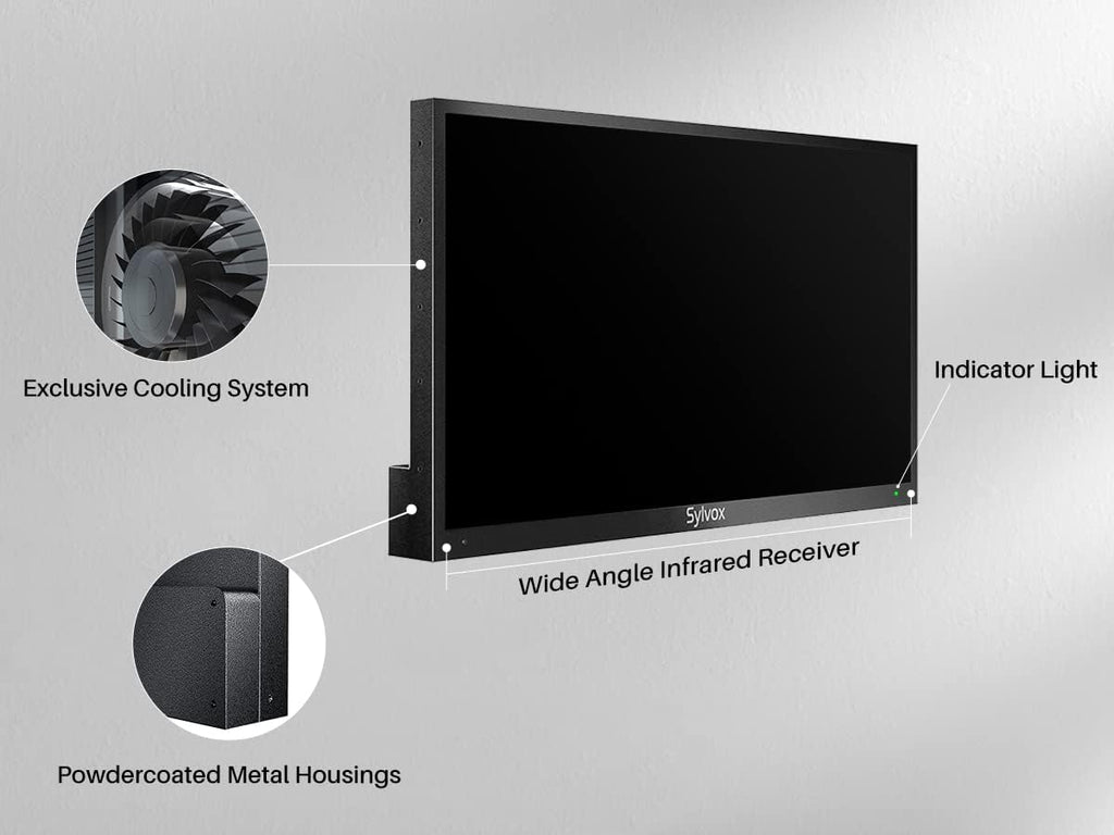 SYLVOX 43' Outdoor TV, Waterproof 4K Ultra HD HDR Smart TV with Bluetooth WiFi Function for Partial Sunshine Areas