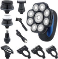 Electric Shavers for Bald Men, 6 in 1 Ipx7 Waterproof Electric Shaver Shaver for Men Beard Hair Trimmer Rechargeable Bald Shaver Grooming Kit