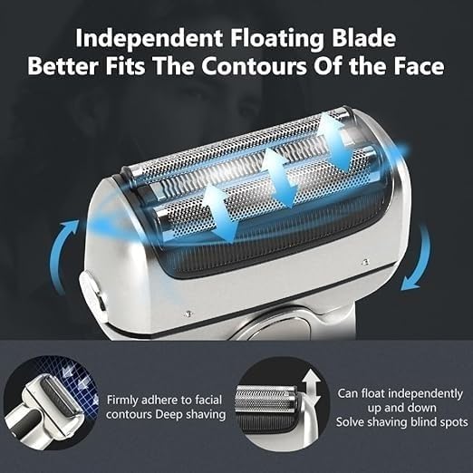 Electric Shavers for Bald Men, Reciprocating Electric Shaver 3 Blade Shaving System USB Rechargeable Shaving Machine for Men