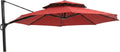 Garden Winds Reinforced Replacement Canopy Top Cover Compatible with The Lowe's Offset YJAF-819R Umbrella - Classic Red, Riplock 350