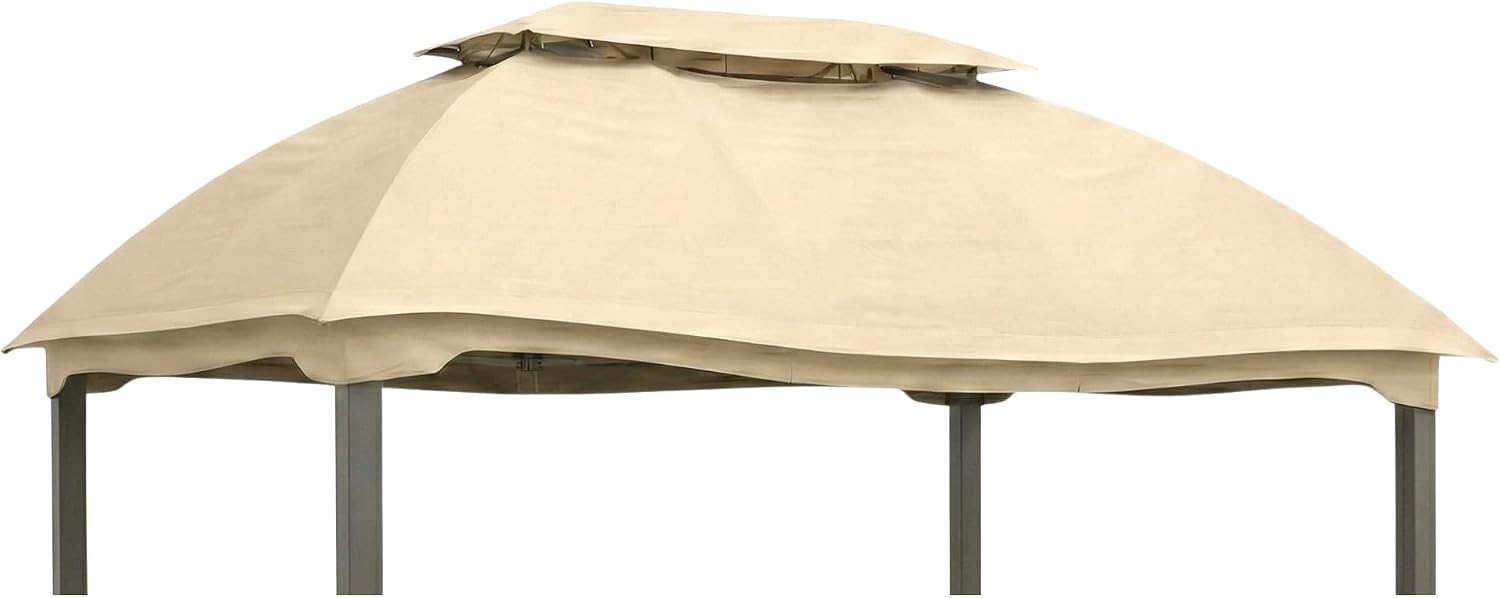 Garden Winds Reinforced Replacement Canopy Top Cover Compatible with The L-GZ822PCO 10' x 13' Domed Gazebo - Classic Sand, Riplock 350