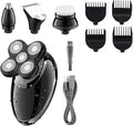 Electric Shavers for Bald Men, 4 in 1 Electric Shaver Beard Trimmer Razor Nose Trimmer Grooming Kit Waterproof Rechargeable Shaving Machine for Men