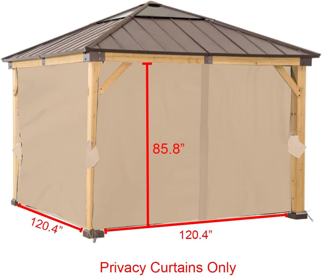 Garden Winds Replacement Privacy Curtain Set Compatible with The A102007200 Hard Top Gazebo