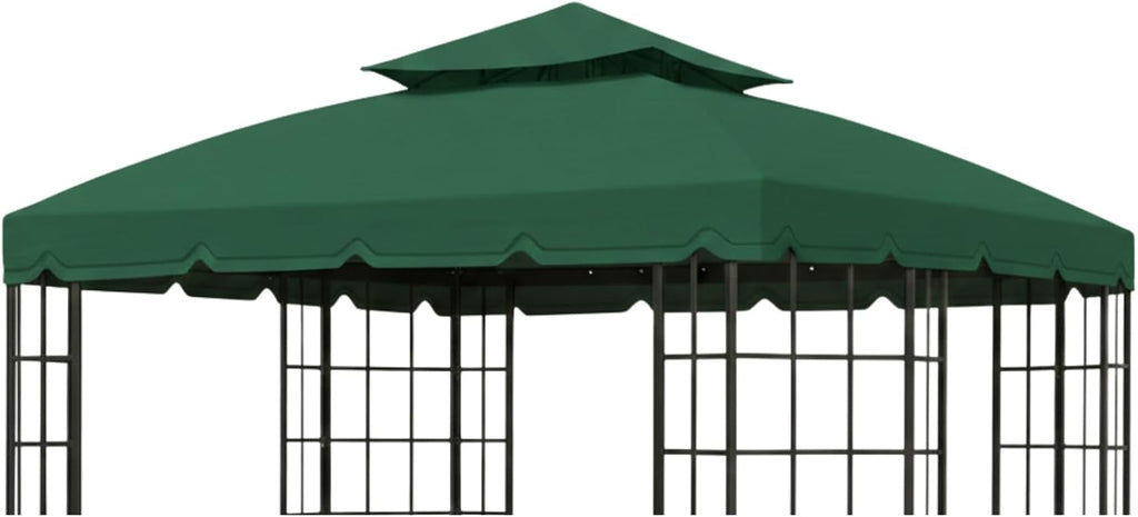Garden Winds Reinforced RipLock 350 Replacement Canopy Top Cover Compatible with Bay Window 10' x 12' Gazebo Models L-GZ120PST-2, L-GZ120PST-2D - Green