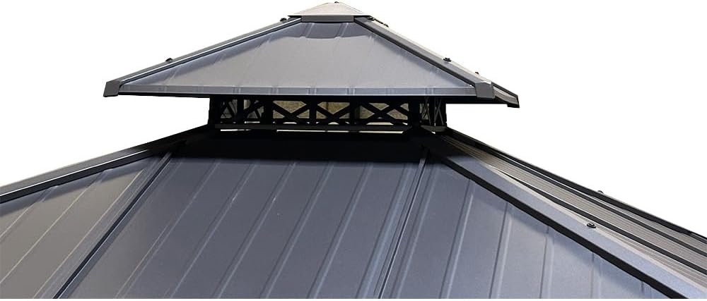 Garden Winds Winter Cover Compatible with Allen Roth TPGAZ2246 10' X 10' Tall Hard Top Gazebo – Heavy Duty Protective Enclosure for Outdoor Storage, Waterproof, Windproof and Flame Resistant – Black