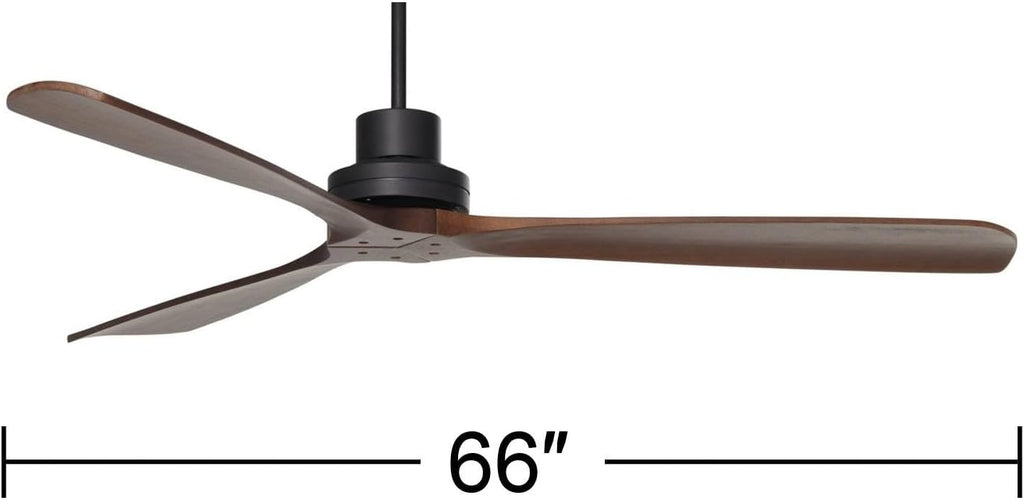 Casa Vieja 66' Delta-Wing XL DC Modern Industrial Indoor Ceiling Fan with Remote Control Matte Black Dark Walnut for Living Room Kitchen House Bedroom Kids Family Dining Home Office