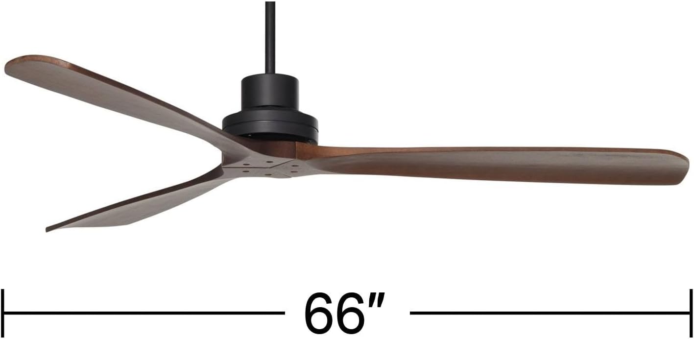 Casa Vieja 66' Delta-Wing XL DC Modern Industrial Indoor Ceiling Fan with Remote Control Matte Black Dark Walnut for Living Room Kitchen House Bedroom Kids Family Dining Home Office