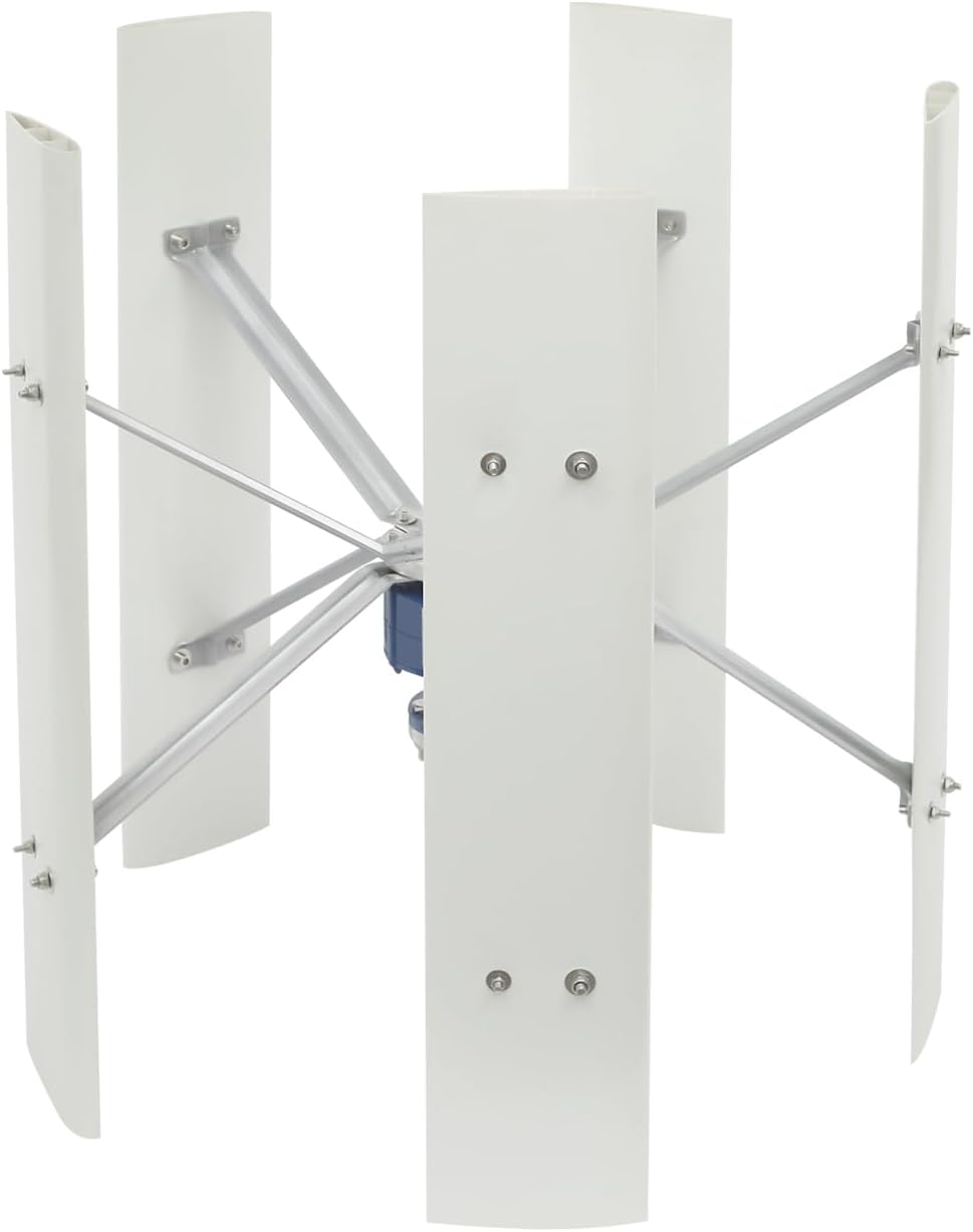 100W Vertical Axis Wind Turbine Generator, Permanent Magnet Generator with Intelligent Controller, Low Noise Helical Design Windmill for Home, Boats, Street Lighting (12V,100W,Style 2)