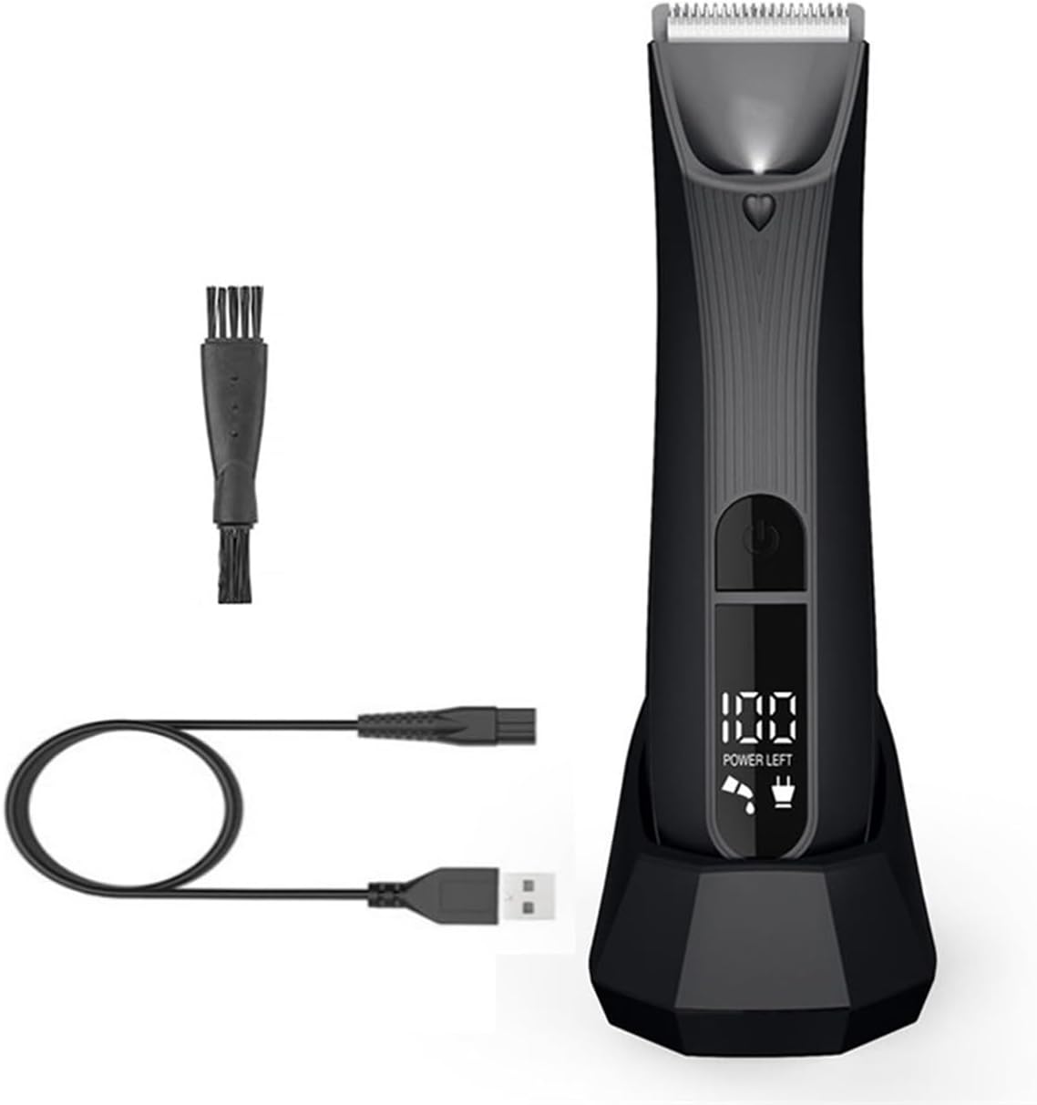 Hair Clippers foren, Body Groomer Waterproof Groin Pubic Trimmer Electric Shaver with Light Led Display for Beard/Chest/Armpits/Back/Leg