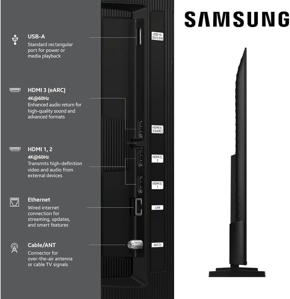 Samsung 43-Inch Q7F Series QLED 4K UHD Smart TV - HDR10+, Alexa Build-in, Bluetooth w/ 12 Month CPS Protection Plan, AUX HDMI Cable, Streaming Bundle