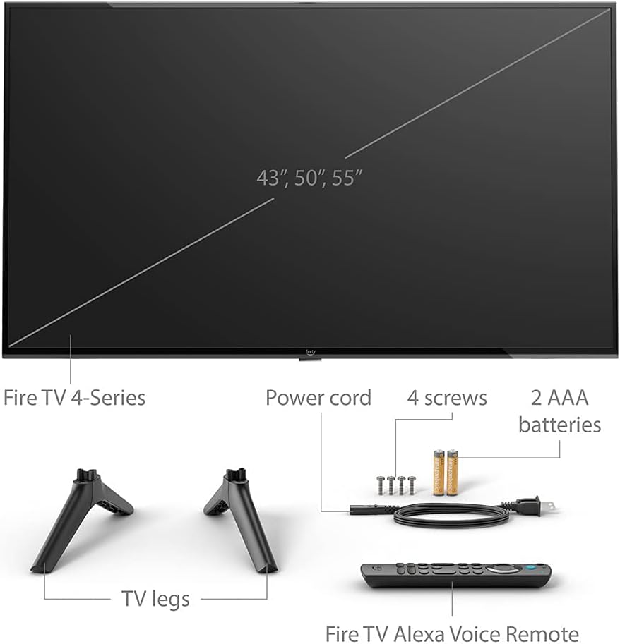 Like-New - Amazon Fire TV 55' 4-Series 4K UHD smart TV, stream live TV without cable