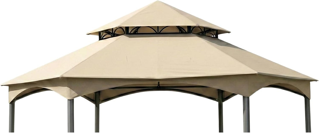 Garden Winds Reinforced RipLock 350 Replacement Canopy Top Cover Compatible with Southbay Hexagon 12' x 12' Gazebo Models L-GZ793PST-A, A111005500 - Beige