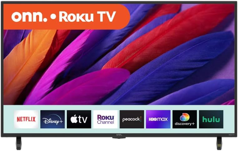 Onn 43-Inch Class 4K (2160P) Smart LED TV Compatible with Netflix, Disney+, YouTube, Apple TV, Compatible with Alexa and Google Assistant - 100012584 (Renewed)