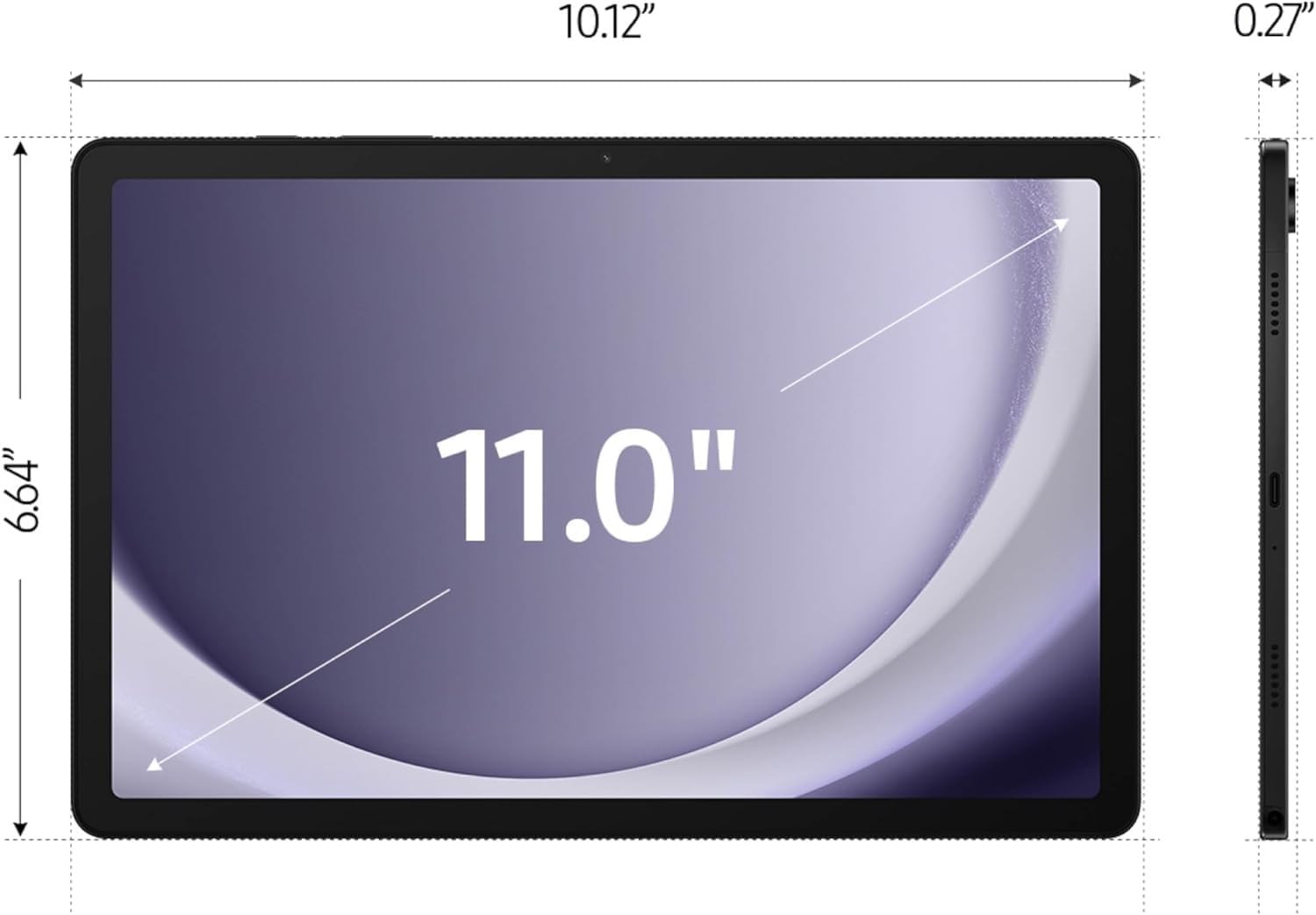 Samsung Galaxy Tab A9+ 64GB 11'' Android Tablet + Galaxy Tab A9+ Book Cover (Black), Upgraded Chipset, Multi Window Display, Slim, Light, Durable Design, Graphite + Accessories