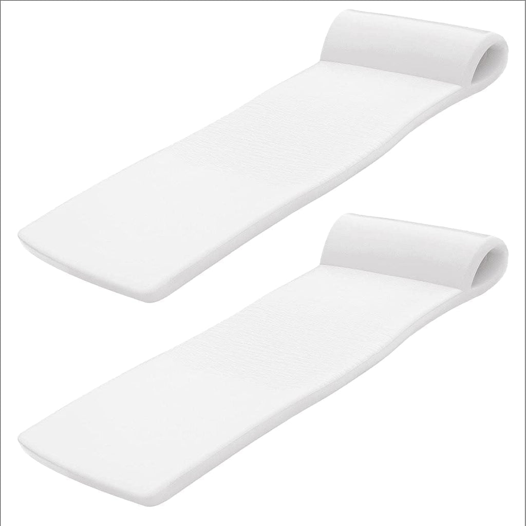 TRC Recreation Sunsation 1.75' Thick Foam Pool Float Lounger, White w/Headrest for Lounging & Sunbathing in Swimming Pools, Beaches & Lakes, 70' x 26'