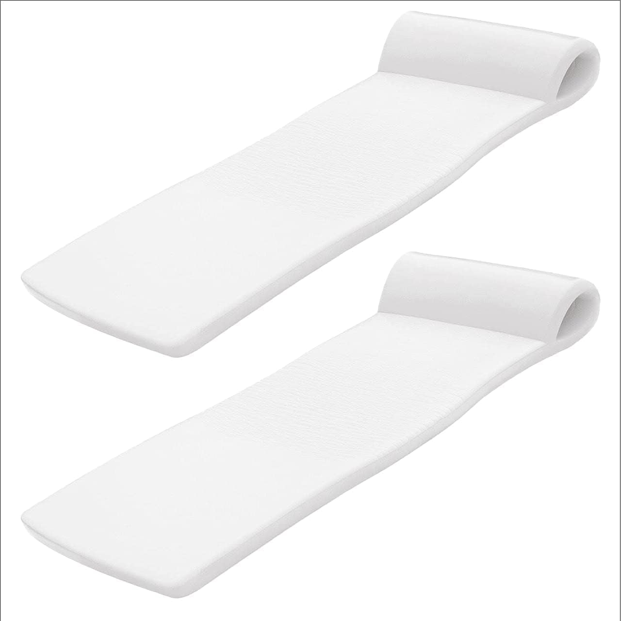 TRC Recreation Sunsation 1.75' Thick Foam Pool Float Lounger, White w/Headrest for Lounging & Sunbathing in Swimming Pools, Beaches & Lakes, 70' x 26'