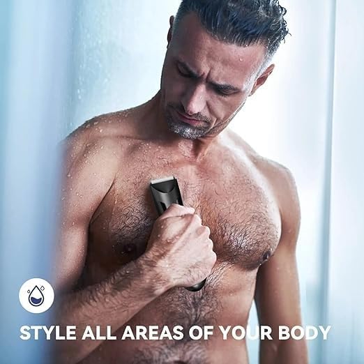 Hair Clippers for Men, Electric Body Hair Trimmer Shaver Waterproof Groin for Men Ball USB Recharge Dock Grooming Kit