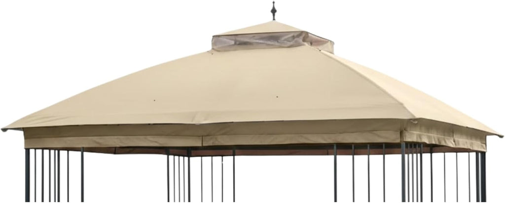 Garden Winds Reinforced RipLock 350 Replacement Canopy Top Cover Compatible with Style Selection 10' x 10' Gazebo Models TPGAZ9126A, TPGAZ9126B, TPGAZ9116D - Beige