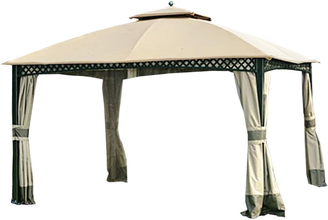 Garden Winds Reinforced RipLock 350 Replacement Canopy Top Cover Compatible with Windsor Dome 10' x 12' Gazebo Models L-GZ717PST-C, A111001701 - Beige