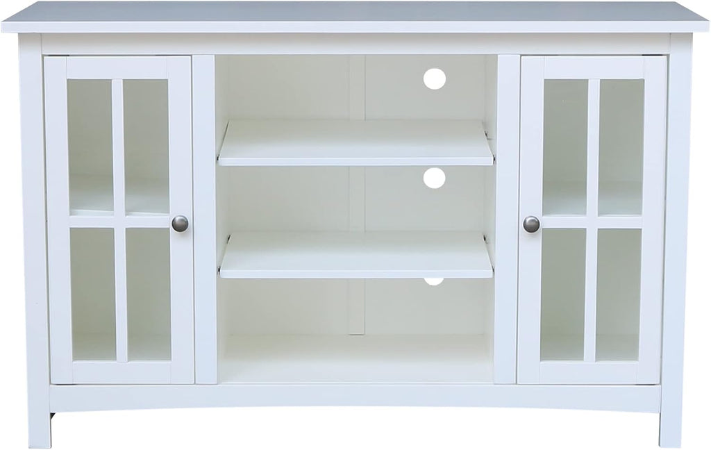 IC INTERNATIONAL CONCEPTS Entertainment/TV Stand with Open Shelves and 2 Doors in White - 48' Height