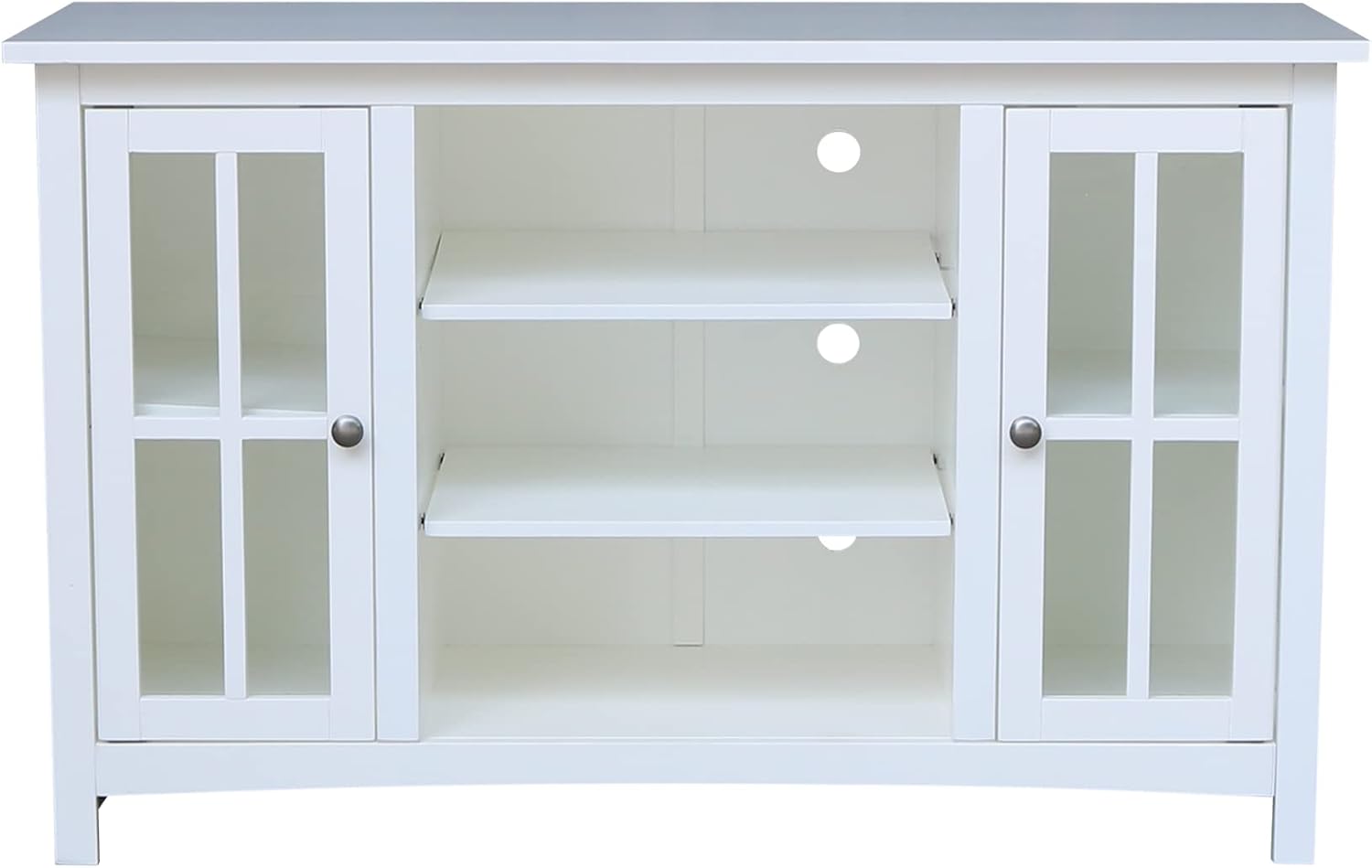 IC INTERNATIONAL CONCEPTS Entertainment/TV Stand with Open Shelves and 2 Doors in White - 48' Height
