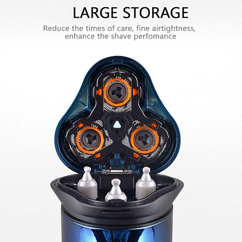 Electric Shaver, Rechargeable Electric Shaver with Pop-Up Trimmer, IPX7 Waterproof Shavers Rechargeable 3D Rotary Razor Shaver
