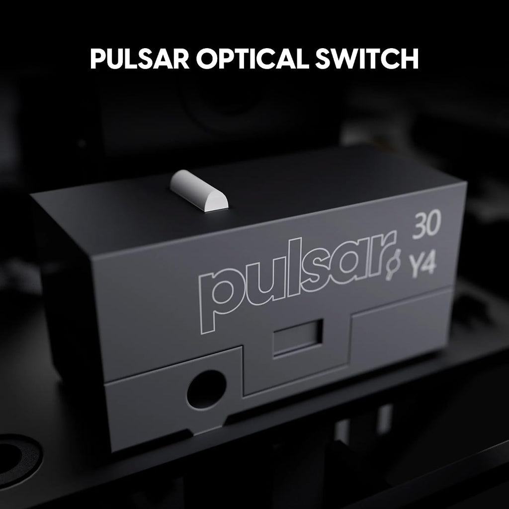 Pulsar Gaming Gears X3 Crazylight Wireless Gaming Mouse, Ultra Lightweight 1.51 oz (43g), Hybrid Ergonomic, Optical Switch, 32000 DPI, 750 IPS, XS-1 Sensor, 8k Compatible (Uyuni White)