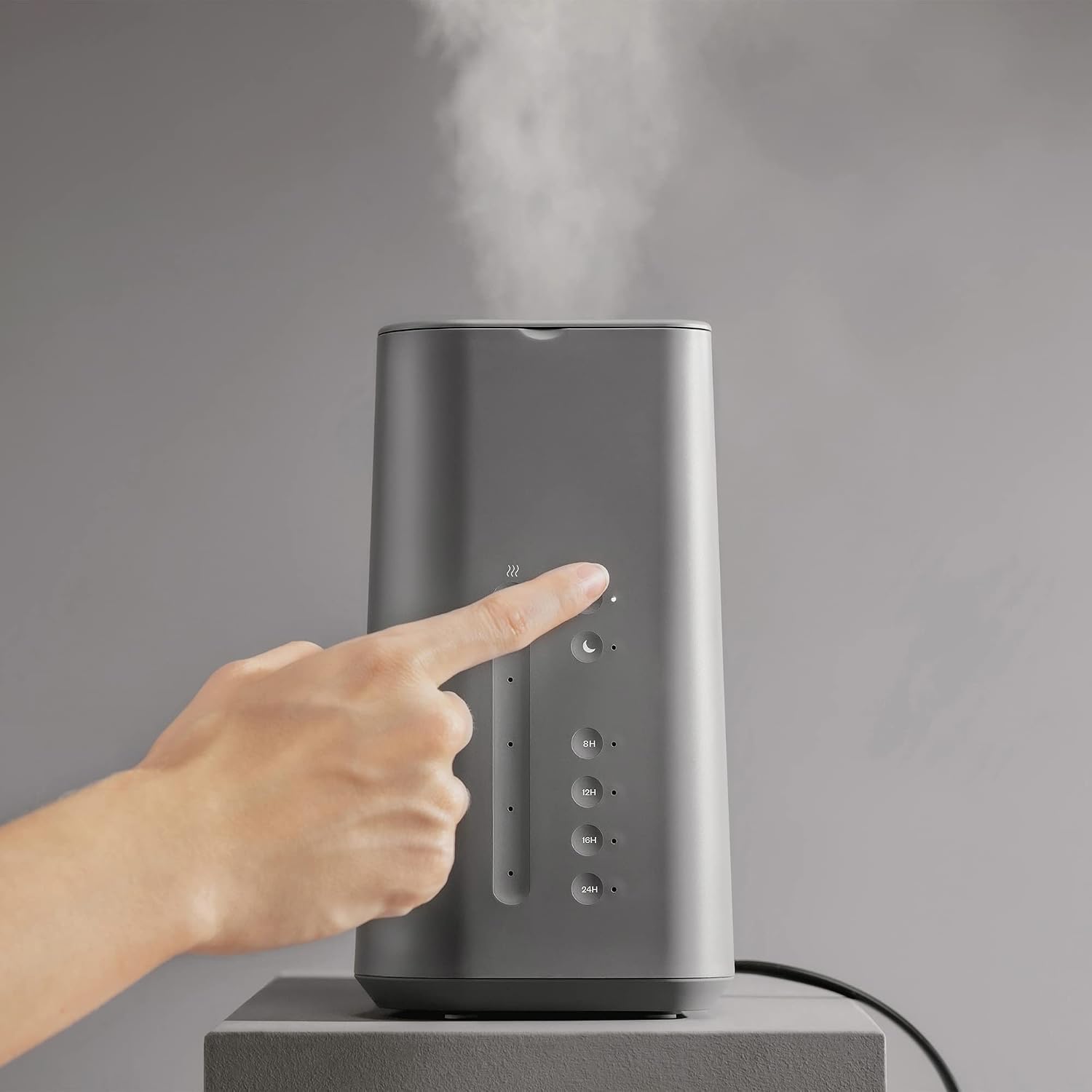 Vitruvi Cloud Bedside Humidifier, Dove, 24 Hr Run Time, 602ft Coverage, Large Home Bedroom - Night Mode - Includes 3 Month Filter
