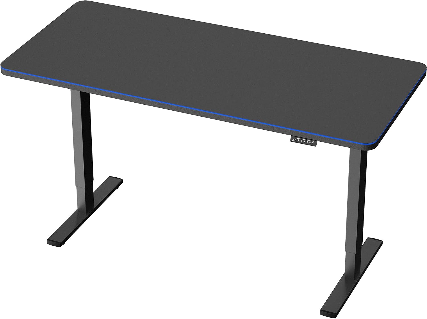 VIVO Electric 60 x 30 in Standing Desk with Full-Size RGB Mouse Pad, Memory Height Adjustment, 1B Series, Holds 220 lbs, Black Top Black Frame, DESK-KIT-1B6BP-30