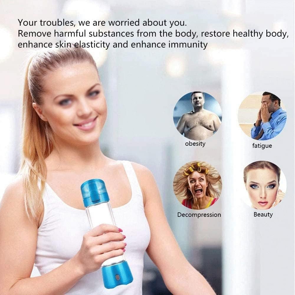 500Ml Portable Hydrogen Rich Water Ionizer Generator Alkaline Water Filter USB Rechargeable with SPE Technology No Ozone No Residual Chlorine Anti-Aging Antioxidant