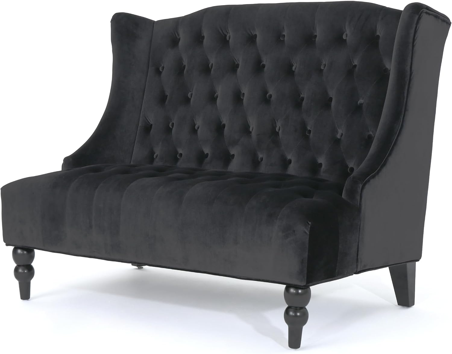 Merax Loveseat Sofa, Classic 2 Seater Couch for Living Room Bedroom Office, Black