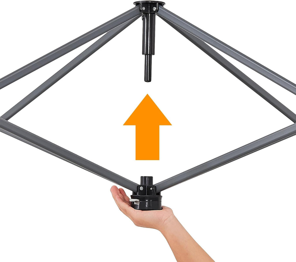 Topeakmart 10x17 Pop-up Gazebo Canopy 2-Tiered with Tilt Angle-Adjustable Double Awnings, Single-Person Setup Instant Canopy, Perfect for 12-18 People