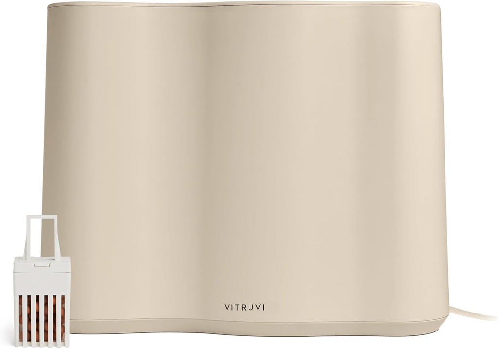 Vitruvi Cloud Humidifier for Bedroom | Large Humidifier Up to 600 sq ft | Cool Mist Humidifiers for Bedroom Quiet | Ultrasonic Humidifiers | 24 Hr Run Time - Oat