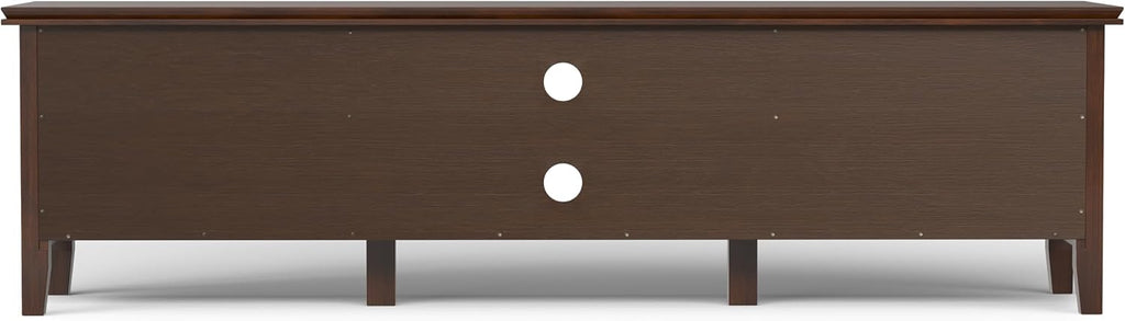 SIMPLIHOME Artisan TV Stand - 72 inch Wide Solid Wood Low Media Console in Russet Brown, Transitional Entertainment Center for Living Room for TVs up to 80 Inches with Shelves and Cable Management