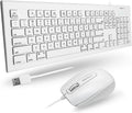 Macally 104 Key USB Wired Keyboard and Mouse Combo with Apple Shortcut Keys for Mac,iMac,MacBook,and Windows PC (MKEYECOMBO),White,(Pack of 10)