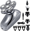 Electric Shavers for Bald Men, 6in1 Electric Razor Electric Shaver USB Rechargeable Shaving Machine for Men Beard Razor Wet-Dry Dual Use Water Proof Fast Charging