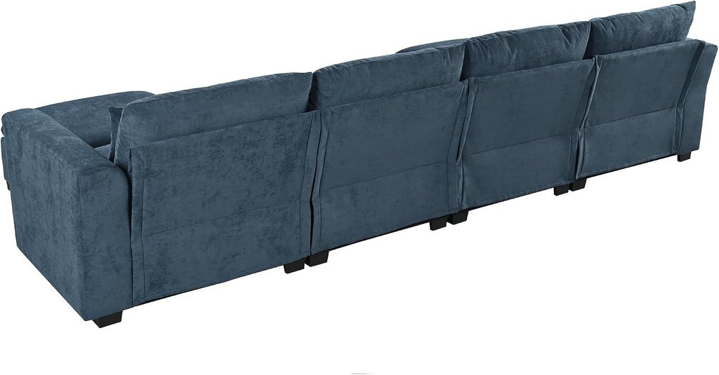 U-Shaped Modular Sofa Freely Transformable Living Room Corner Couch with Two Ottomans, Suitable for Home