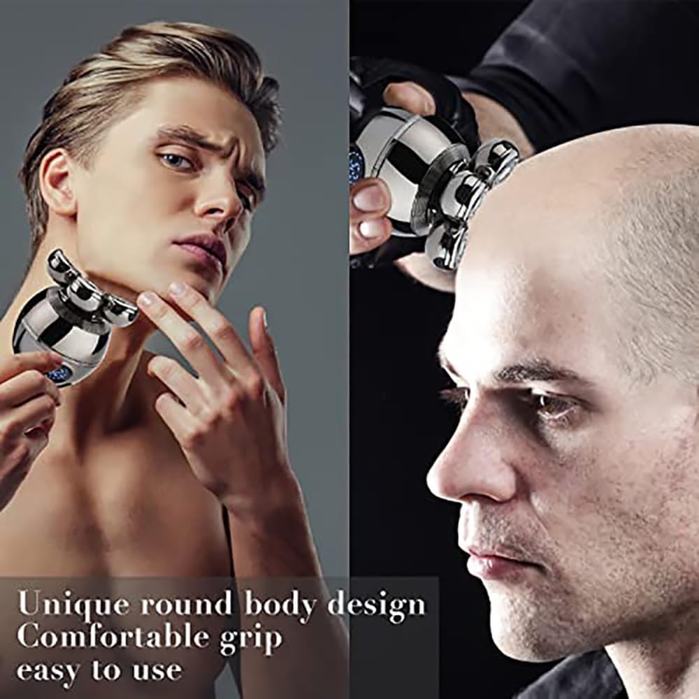 Head Shaver for Men, 5 in 1 7D Floating Cutter Head Base Charging Portable Electric Shaver Men Beard Trimmer Clipper Skull Shaver Waterproof Shaving Machine (Color : OneColor)