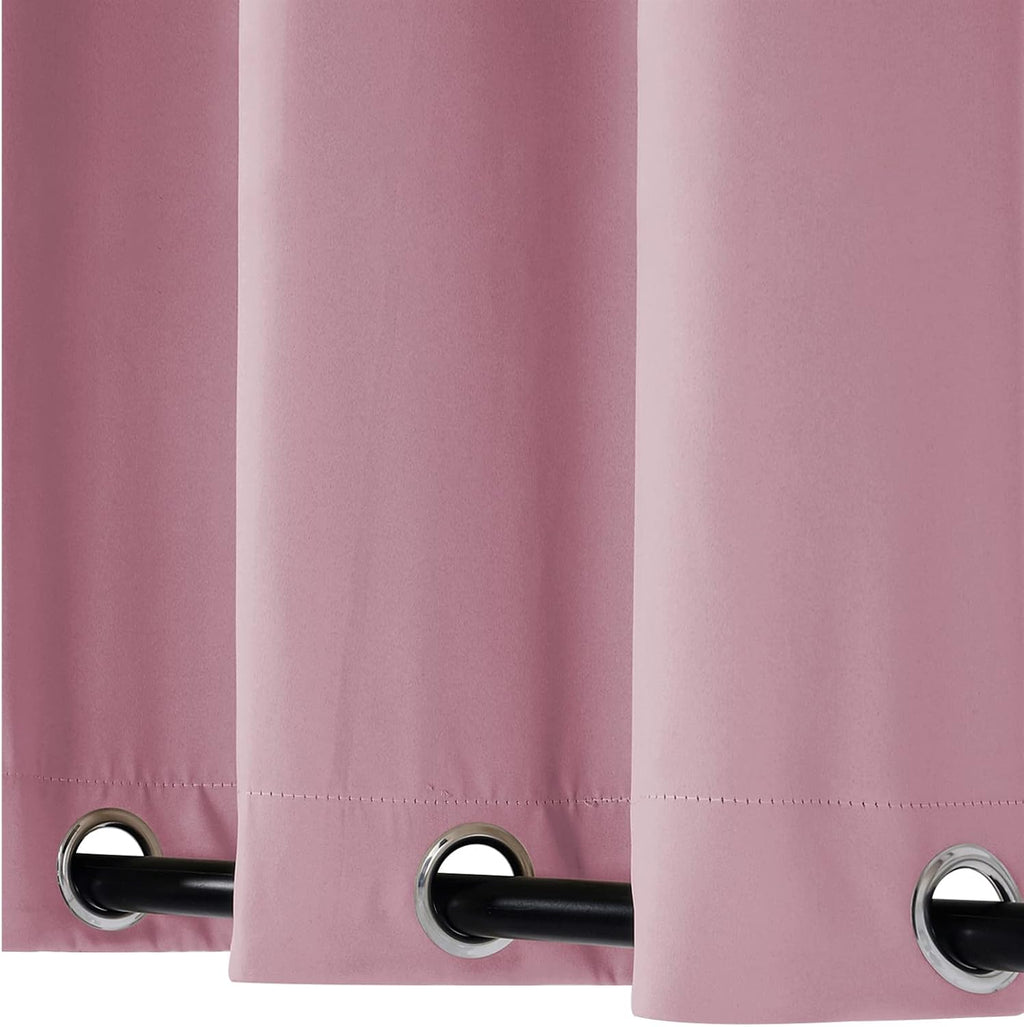 SK Studio Outdoor Curtains for Patio Waterproof Sunlight Block Rustproof Grommet Top and Bottom Windbreak Privacy Curtain for Gazebo, Front Porch, Pergola, 2 Panels, Light Pink, 100' W x 96' L