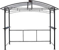 8x5ft Grill Gazebo with Steel Hardtop,Side Shelves,Multipurpose Outdoor Patio Canopy BBQ Shelter,Heavy-Duty,Rust-Resistant,UV-Resistant,Ventilation, Sunlight Filter,for Picnics,Weddings, More
