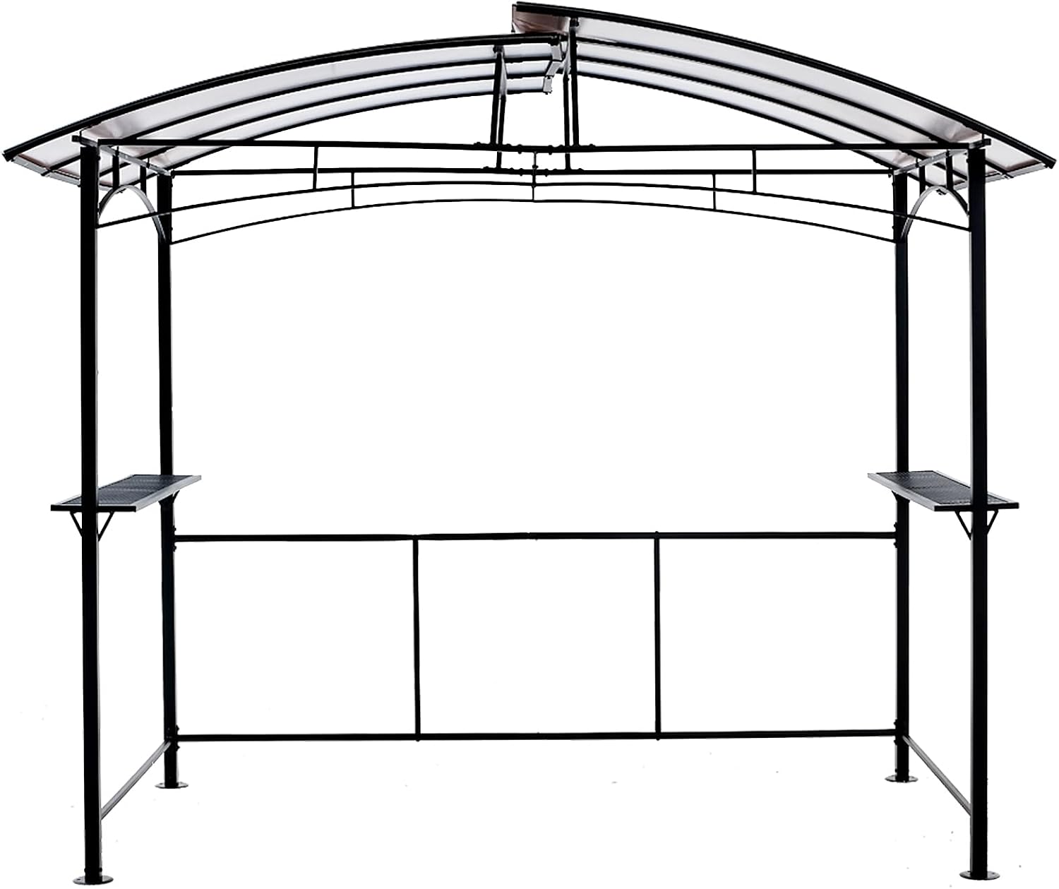 8x5ft Grill Gazebo with Steel Hardtop,Side Shelves,Multipurpose Outdoor Patio Canopy BBQ Shelter,Heavy-Duty,Rust-Resistant,UV-Resistant,Ventilation, Sunlight Filter,for Picnics,Weddings, More