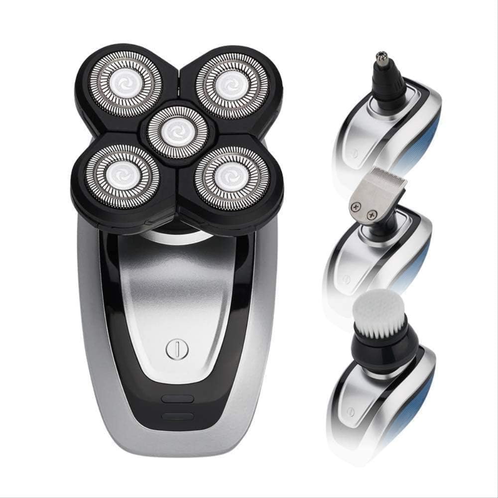 Electric Razor for Men, Waterproof Electric Shaver, Head Shavers for Bald Men, Beard Trimmer, 4 in 1 Rotary Shaver, Hair Clippers Nose Hair Trimmer Facial Cleansing