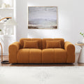 80' Modern Sofa Couch, Comfy Deep Seat Lambswool Cloud Sofa, Upholstered 3-Seater Boucle Couch, Oversized Loveseat for Living Room, Bedroom, Office, Apartment(Coffee)